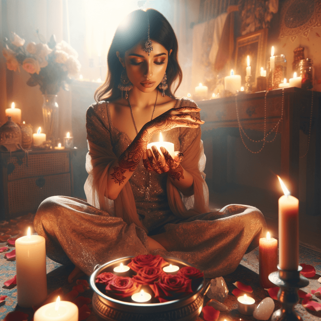persona realizando un ritual de amor